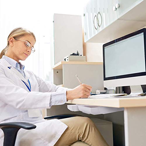 2 Pack Under Desk Storage Drawer Organizer, Hidden Slide Out Drawer Attachment, with Self - Adhesive Feature for Desktop and Table Organization, Hidden Under Desk