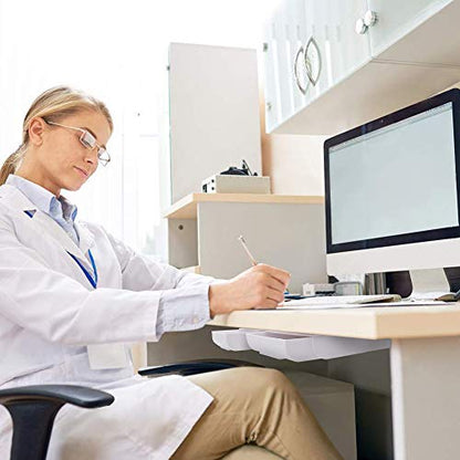 2 Pack Under Desk Storage Drawer Organizer, Hidden Slide Out Drawer Attachment, with Self - Adhesive Feature for Desktop and Table Organization, Hidden Under Desk