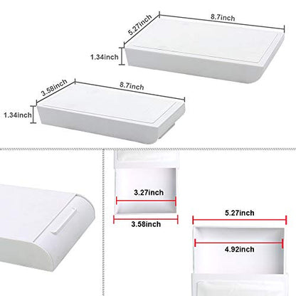 2 Pack Under Desk Storage Drawer Organizer, Hidden Slide Out Drawer Attachment, with Self - Adhesive Feature for Desktop and Table Organization, Hidden Under Desk