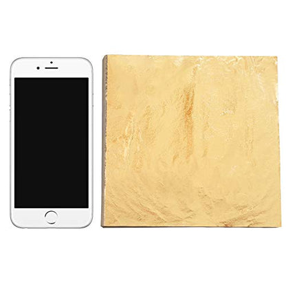 Gold Leaf Sheets, 100 pc 5.5" Gold Foil Paper for Arts Craft, Painting, Gilding, Slime, Nail Design, Furniture Decoration