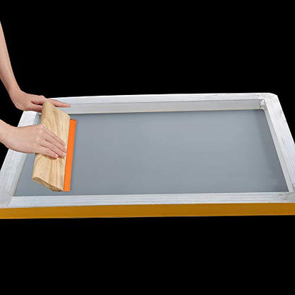 3 Pieces 3 Sizes Screen Printing Squeegee, 75 Durometer Wooden Ink Scraper for Screen Printing Fabric, 5.9 Inch, 9.4 Inch and 13.7 Inch