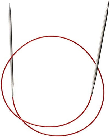 Red Lace Circular 32 inch (81cm) Stainless Steel Knitting Needle Size US 6 (4mm) 7032-6