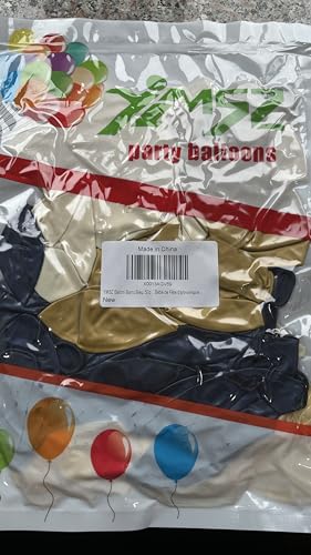 Navy Blue and Gold Confetti Balloons, 50 pcs 12 inch Pearl White and Gold Metallic Chrome Birthday Balloons for Celebration Graduation Party Balloons