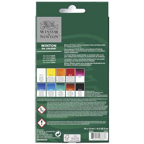 Oil Color Paint Set, 10 x 12ml (0.4-oz) Tubes