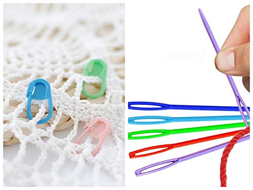 Bamboo Knitting Needles Set, Exquiss 18 Pairs Circular(31.5”) Wooden Knitting Needles with Colored Plastic Tube, 36PCS Single Pointed Bamboo Knitting Needles(9.5”), Include Knitting Tools for Weaving