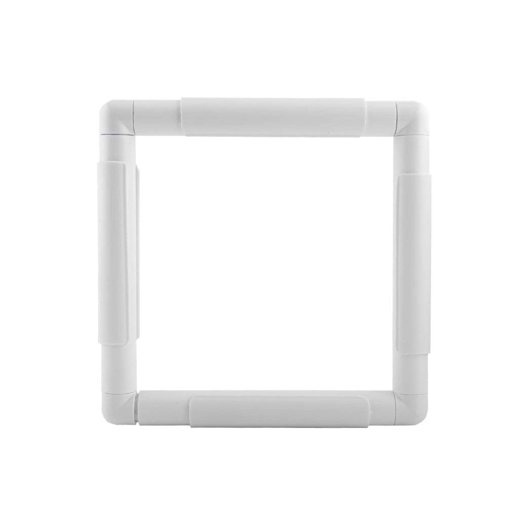 Square Rectangle Plastic Clip Frame for Embroidery Cross Stitch Quilting Needlepoint Tool(20.3 x 20.3cm)