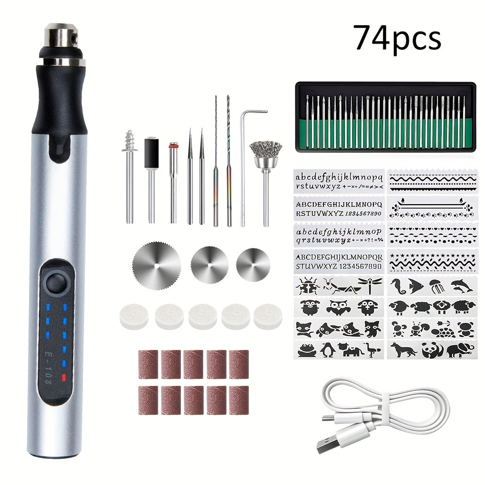 Mini Drill Portable Handheld Micro Carving Pen, Wireless Rotating Tool USB Charging