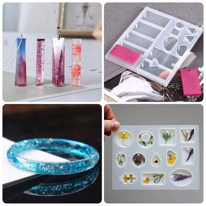 229pcs Set Casting Molds Jewelry Pendant Silicone Molds Kit for Making Necklace Earrings Crafts