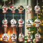 30pcs Classic Christmas Wooden Ornaments Santa Snowman Reindeer Crystal Ball Designs