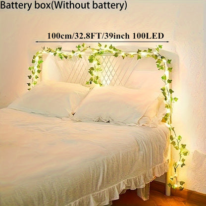 100 LED 32.7ft Artificial Leaf String Lights Fairy Garland 10m for Garden Decor