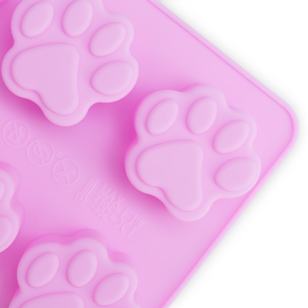 Puppy Dog Paw and Bone Silicone Molds, Non-Stick Food Grade Silicone Molds for Chocolate, Candy, Jelly, Ice Cube, Dog Treats (Puppy Paw Bone Set of 4PCS)