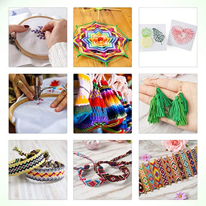 24 Skeins Friendship Bracelets Floss, Green Gradient Embroidery Floss, Cross Stitch Threads with 6 Floss Bobbins, 2 Embroidery Needles and 1 Needle Threader for Cross Stitch Project