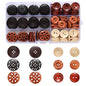 Assorted Round Wood Wooden Buttons Black Brown Beige 4 Hole Mixed Sewing Art DIY Craft Supplies Kits with Box 118pcs