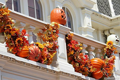 8 Lighting Modes & Timer Fall Decorations for Home Maple Leaf Garland with Lights 40LED Battery Operated Waterproof String Lights, Thanksgiving Halloween Fall Decor Indoor Outdoor Autumn