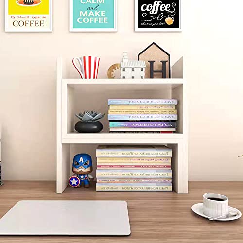 Desktop Bookshelf, Wood Adjustable Desktop Storage Organizer, Office Storage Rack, Display Shelf Rack, Desk Organizer