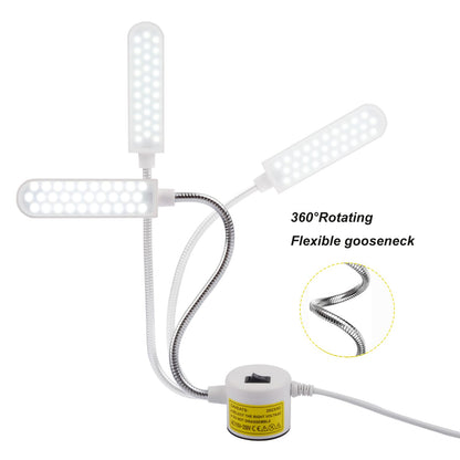30LEDs Sewing Machine Light, 6 Watt Portable Work Light, Flexible Gooseneck Lampe with Magnetic Base for Workbench Lathe Drill Press(White) (2 Pack)