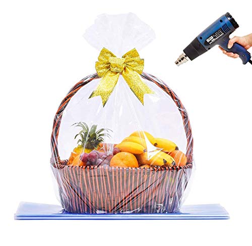 Shrink Wrap Bags, Extra Large Jumbo Shrink Bags Cellophane Wrap for Gift Baskets, 35x44 Inch (10 pcs, XL)