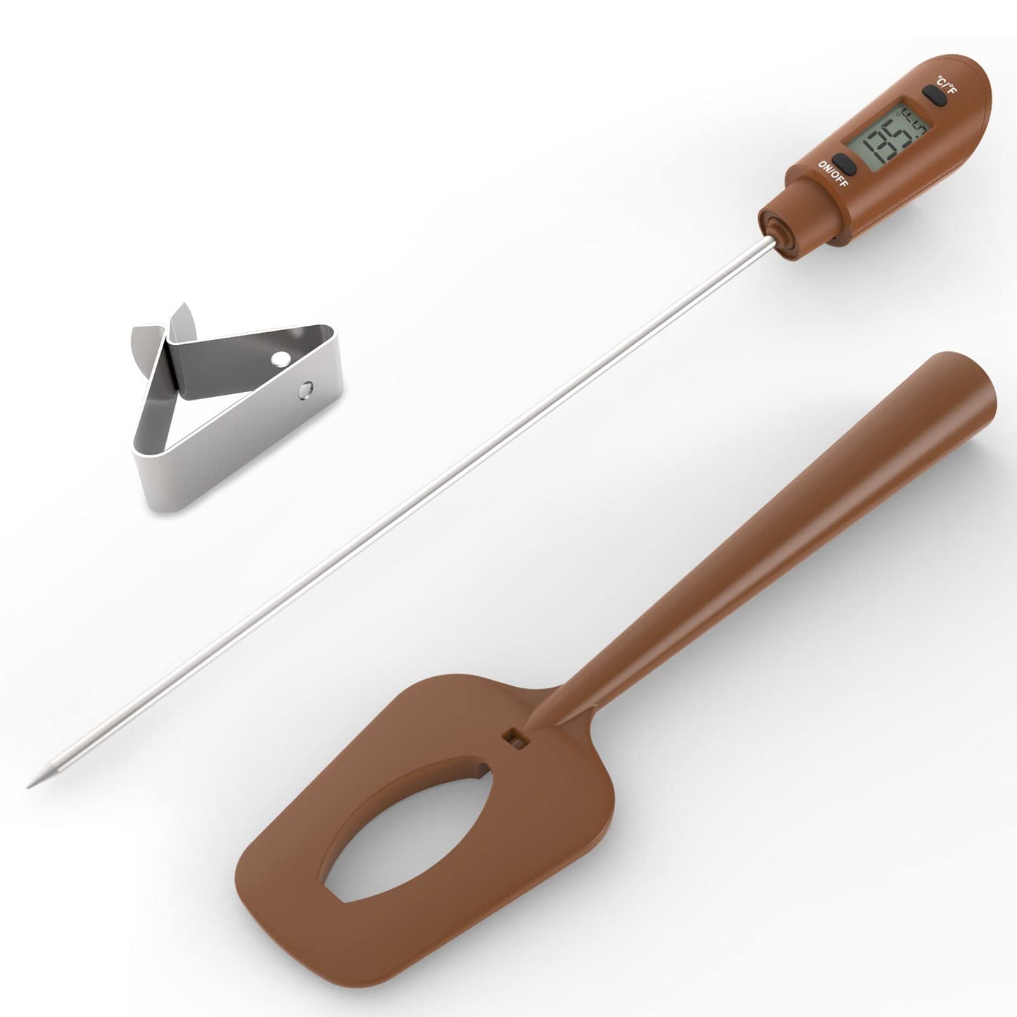 Candy Spatula with Thermometer Built in and Pot Clip – Fast Instant Read Digital Spatula Thermometer for Candy Making,Chocolate,jams,syrups with BPA Free Silicon Spatula