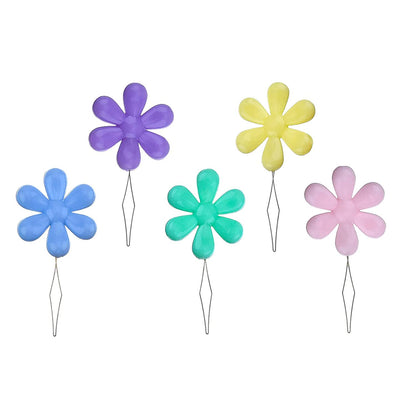 Embroidery Needle Threader Tool 5pcs Plastic Flower Head Sewing Machine Needle Threader for Hand Sewing Cross Stitch Craft Knitting Quilting (5pcs, Mix Colors)