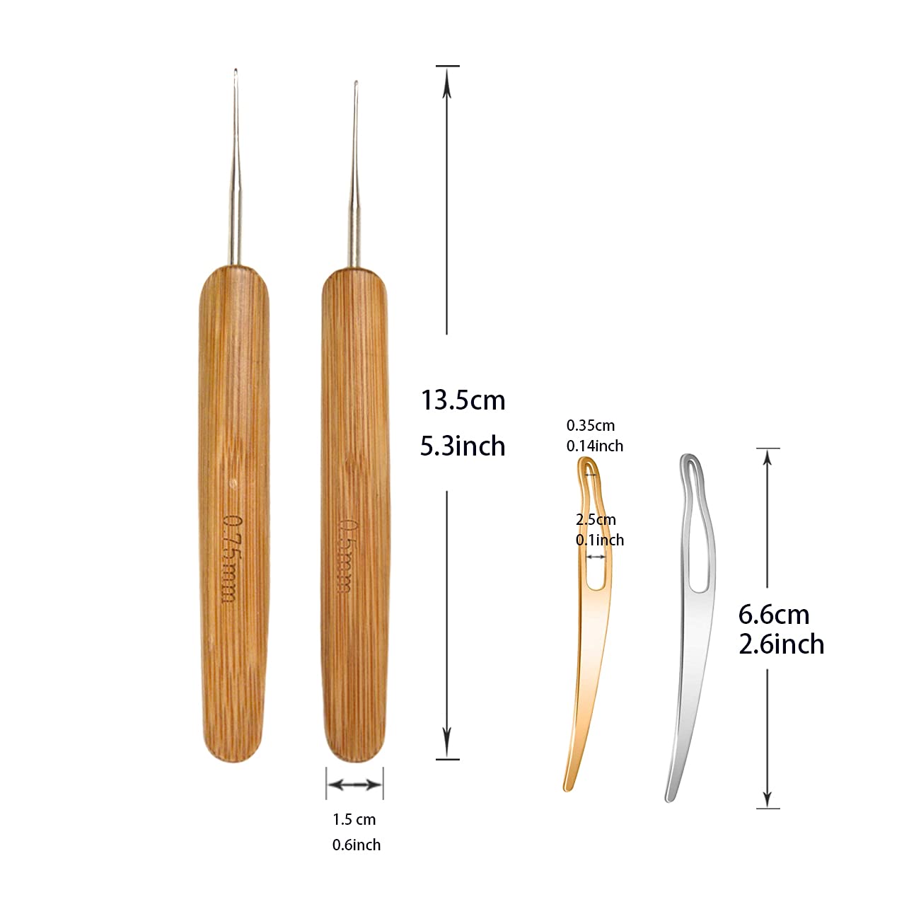 9 Pcs Bent Latch Hook Crochet Needle Set Dreadlocks Tool Crochet Hooks Hair Locking Tool for Hair Extension Braid Carpet Making and Other Craft