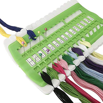 Floss Organizer Embroidery Kit Cross Stitch Tool, 30 Positions Thread Organizers, Plastic & Foam, Green