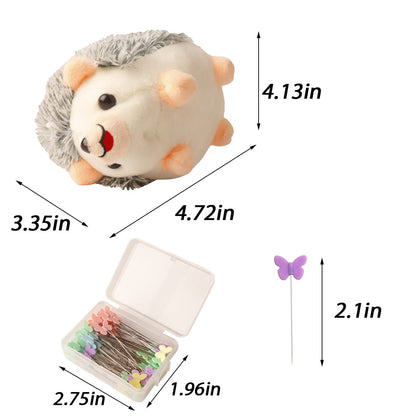 Shaped Pin Cushion Sewing Kit with 100 Colored Pins