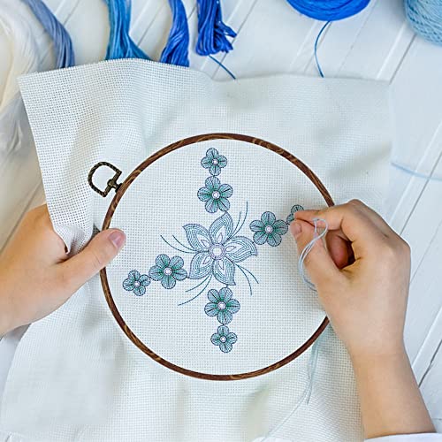 5 Pieces 8 inch Round Embroidery Hoops, Imitated Wood Plastic Display Frame for Cross Stitch Embroidery Round Hoops Arts Decoration