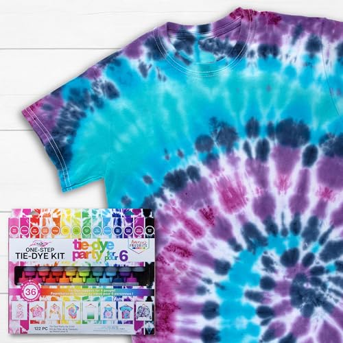 One-Step Tie-Dye Kit Party Supplies, 18 Bottles Tie Dye, Rainbow, 1 Count (Pack of 1)