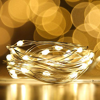 [12-Pack]String Lights Led Fairy Battery Starry String Lights 20 Tiny Lights On 3.5Ft Silver Wire For DIY Wedding Centerpiece, Mason Jar Craft, Christmas Tree, Garlands, Party Decoration (warm white)