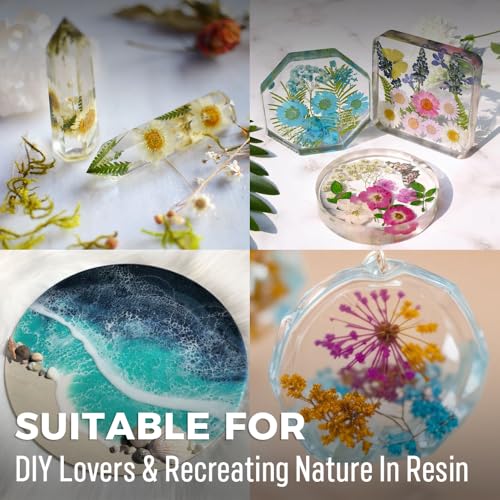 Epoxy Resin Kit 8 OZ, Clear Epoxy Resin (4 OZ×2), Fast Curing, Self Leveling, No Yellowing Casting Resin for Jewelry Making, Resin Molds, Flower Preservation, Easy Mix 1:1