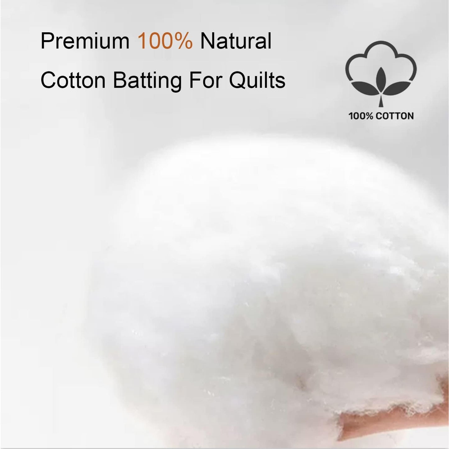 Grinding Natural Cotton Quilt Batting: 47-Inch x 59-Inch Light Weight Purely Natural All Season Quilt Batting for Quilts, Craft and Wearable Arts