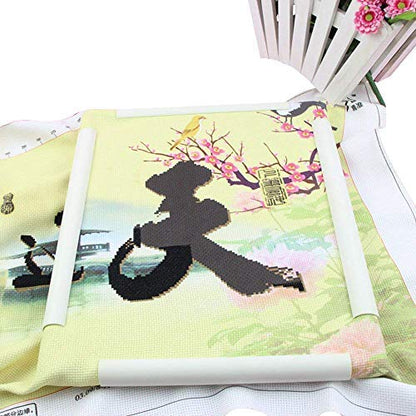 Square Rectangle Plastic Clip Frame for Embroidery Cross Stitch Quilting Needlepoint Tool(20.3 x 20.3cm)