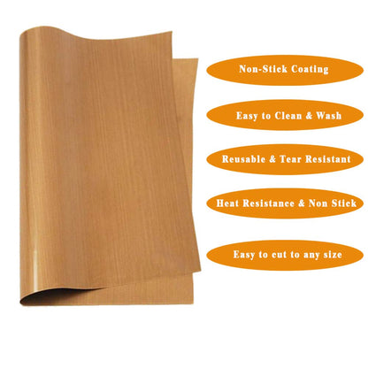 3 Pack PTFE Teflon Sheet 12 x 16" and 3 Rolls 10mm X 33m Heat Resistant Sublimation Thermal Tape for Heat Press Transfer,Non Stick Paper Reusable Craft Mat,Protects Iron,for Machines