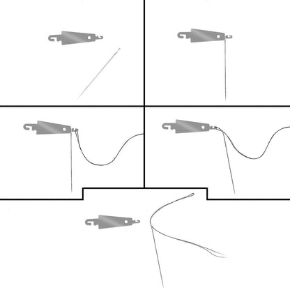 60Pcs Stainless Steel Needle Threader Embroidery Cross Stitch Needle-Threading Tools for Large Eye Needles Hand DIY Sewing with Clear Box for Keep it in Place