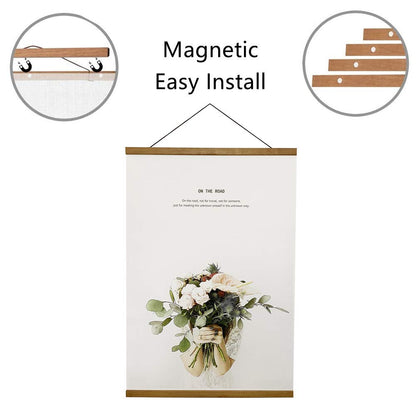 2 Pack Poster Frame,12x15 12x16 12x17 12x18 12x20 Magnetic Light Wood Wooden Frames Hanger for Photo Picture Art Canvas Print Artwork Wall Hanging Teak Wood 12''