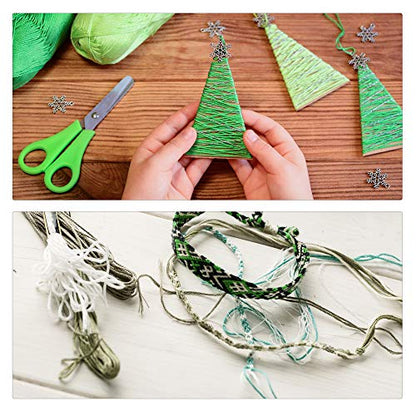 24 Skeins Friendship Bracelets Floss, Green Gradient Embroidery Floss, Cross Stitch Threads with 6 Floss Bobbins, 2 Embroidery Needles and 1 Needle Threader for Cross Stitch Project