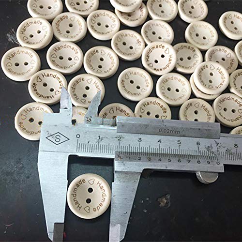 100pcs Wooden Handmade Buttons, Assorted Wooden Sewing Buttons, 20mm