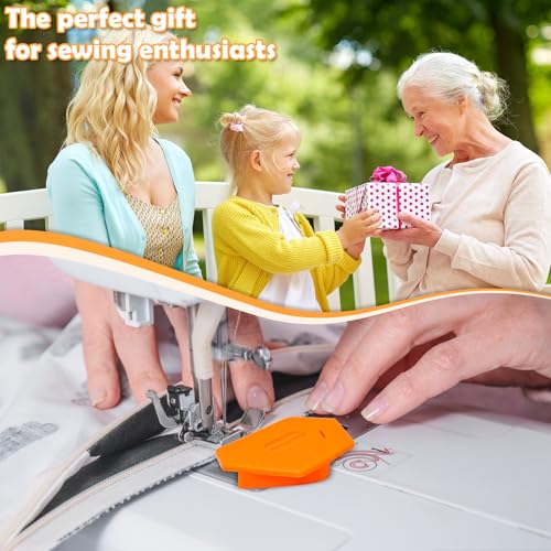 3 Pack Magnetic Seam Guide for Sewing Machine,Multifunctional Polygonal Hemmer Guide with Scale,Universal Sewing Quilting Supplies Accessories Tools(3 Color)