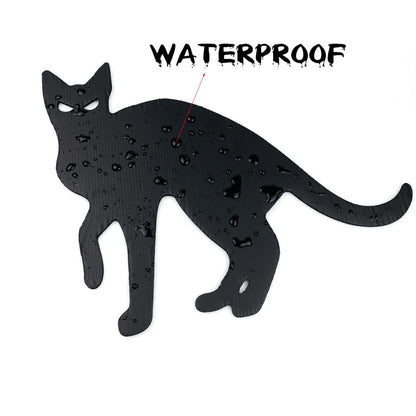 6 Pack Halloween Black Cat Yard Signs with Stakes Scary Silhouette Halloween Decorations for Outdoor Yard Lawn Garden Halloween Decor