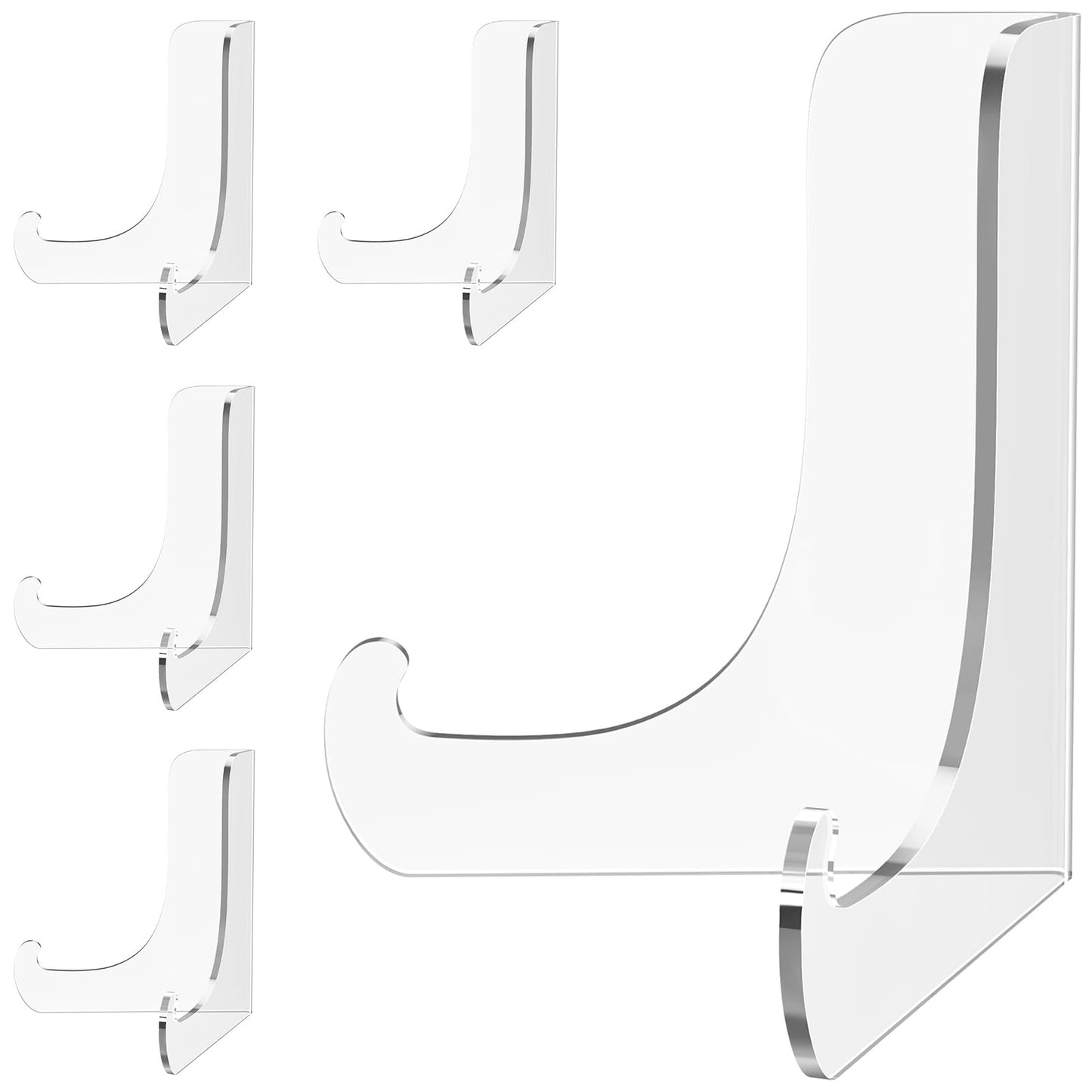 5 Pack Acrylic Display Stand, Plate Stand for Display, Clear Easel Stand, Display Holder for Card, Frame, Picture, Magazine, Book, CD, Phone (Small/ 3 Inch)