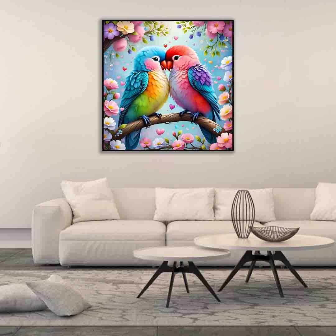 Parrot Stamped Cross Stitch Kits for Adults Beginner,Flower Counted Cross Stitch Kits Printed Stitching Cute Patterns Dimensions Needlepoint Art Crafts Embroidery Kits for Adults Beginners