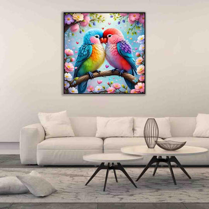 Parrot Stamped Cross Stitch Kits for Adults Beginner,Flower Counted Cross Stitch Kits Printed Stitching Cute Patterns Dimensions Needlepoint Art Crafts Embroidery Kits for Adults Beginners