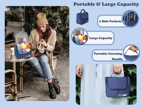 Crochet Kits for Beginners, All in One Crochet Kits with 840 Yards Crochet Yarn, 10 Size Ergonomic Crochet Hooks 2.0mm~6.5mm