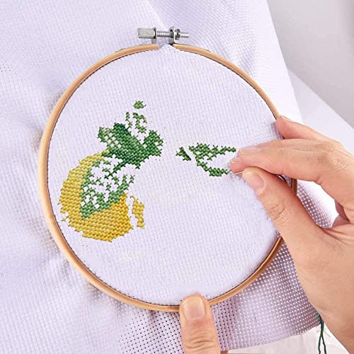 12 Pieces 3 inch Embroidery Hoops,Round Bamboo Adjustable Circle Frame Cross Stitch Hoops for Christmas Ornament,Embroidery,Decoration,Art Craft and DIY Project