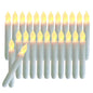 24 PCS Flameless LED Taper Candles Lights, Battery Operated Candlesticks with Warm White Flickering Flame, 0.79 x 6.5 Inches Dripless Fake Floating Taper Candles for Church Wedding Xmas