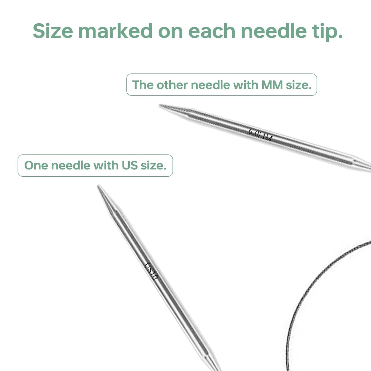 11 American Standard - Circular Knitting Needles - Knitting Needles - Designed for Knitting Enthusiasts, Beginners, and Arthritis sufferers. (Silver, 40 inches (100cm))