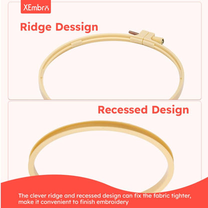 6 Pieces Embroidery Hoop 3.6 to 10.7 inches Plastic Cross Stitch Hoop with 16PCS Needles, Small Embroidery Hoops for Embroidery, Cross Stitch, Craft Sewing, and Decoration Ornaments