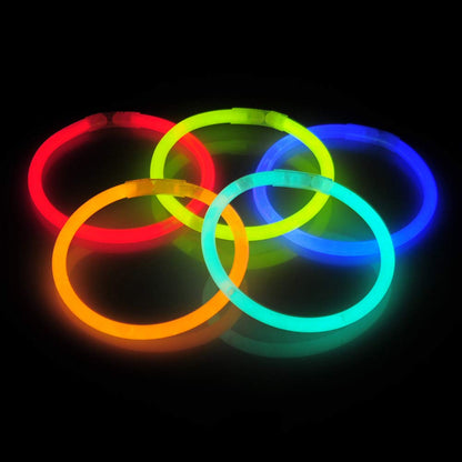 200 Pcs 8" Glowsticks, Bracelets Necklaces, Glow in the Dark Party Favors, Easter, Christmas, Halloween Supplies Pack, Football Party Supplies