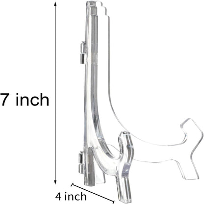 6 Pack 7 Inch Acrylic Easel Stand, Display Stand, Plate Holder for Display, Photo Holder Picture Frame Book(Clear)