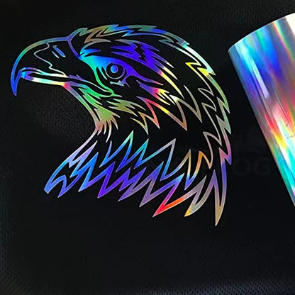 Holographic Heat Transfer Vinyl 12IN x 6FT Rainbow HTV Iron on Vinyl for DIY Iron on Fabrics T-Shirts Hats Compatible with Cricut, Cameo, Heat Press Machines